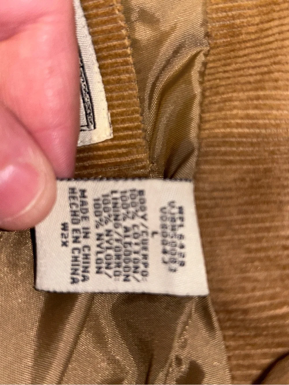 Vintage Mens Wrangler Tan Corduroy Jacket size Large